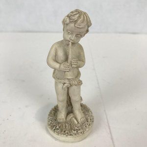 Hen Feathers Cherub figure playing flute